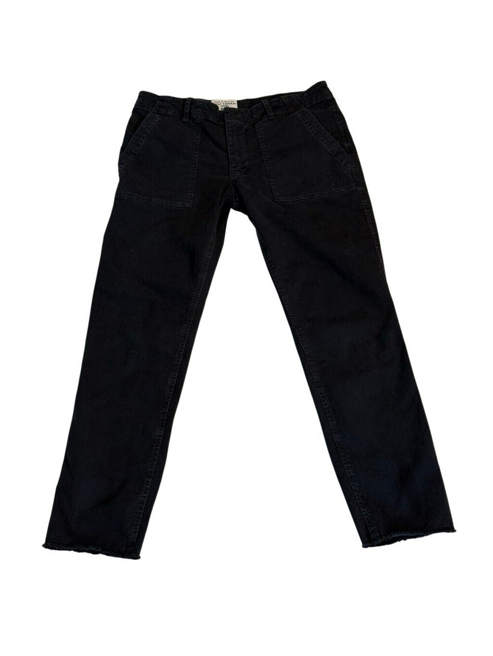 Nili Lotan Pants Womens 4 Utility Cargo Made in USA Cropped Straight Raw Hem